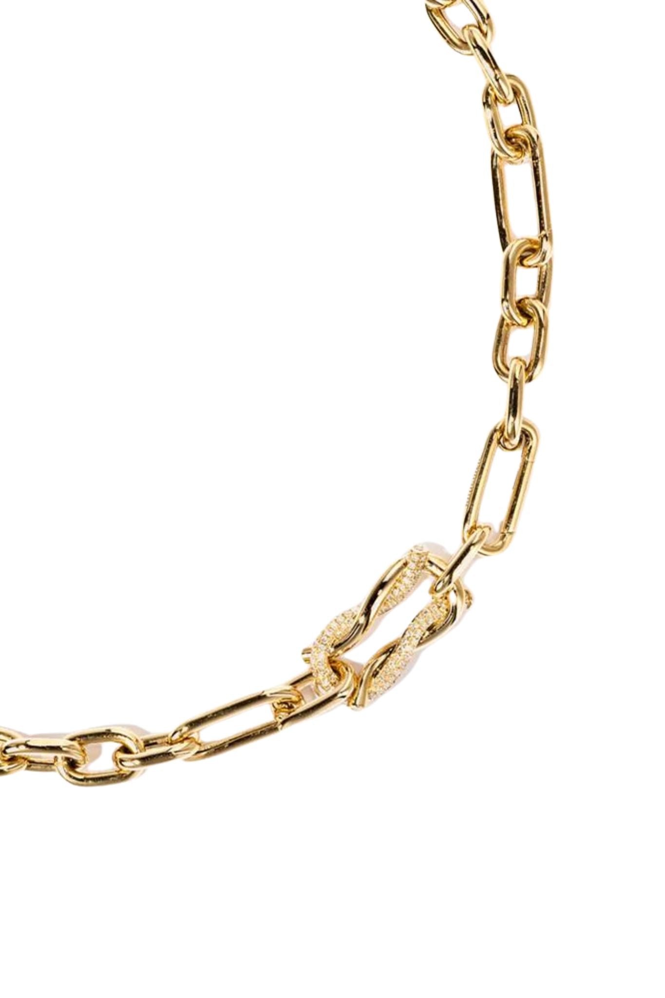 Boochier Diamond Jumbo Ties Half Link Necklace - Vermillion