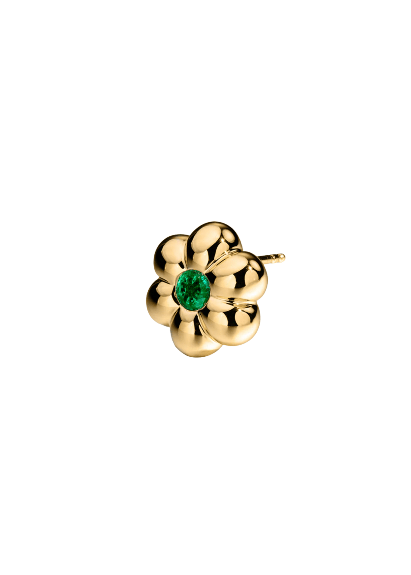 Boochier Precious Stone Flower Puff Studs - Vermillion