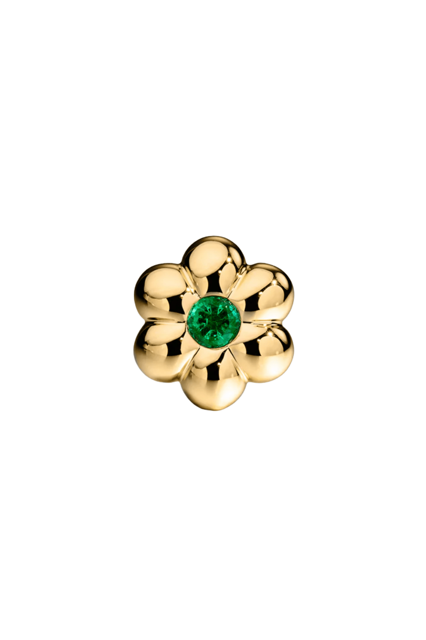 Boochier Precious Stone Flower Puff Studs - Vermillion