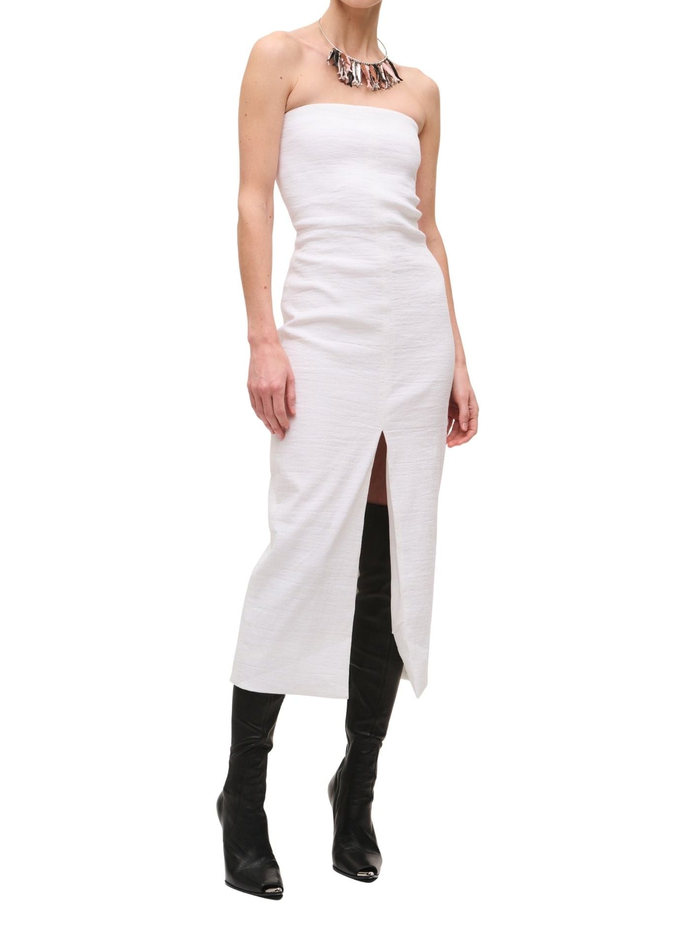 Brandon Maxwell Ames Strapless Fitted Dress - Vermillion
