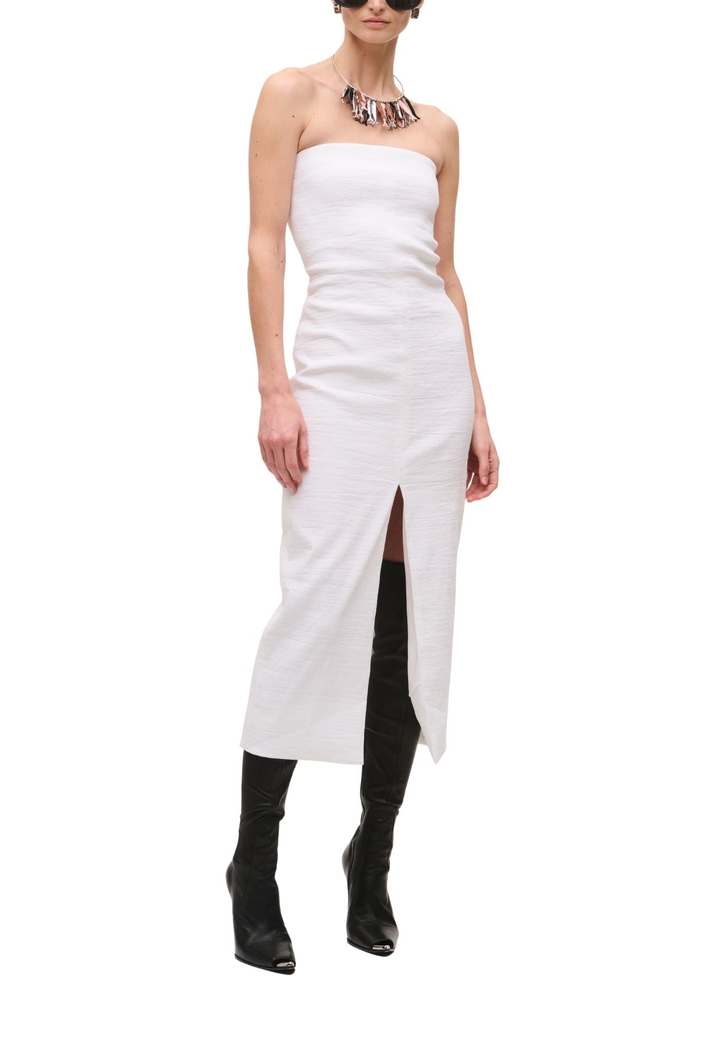 Brandon Maxwell Ames Strapless Fitted Dress - Vermillion