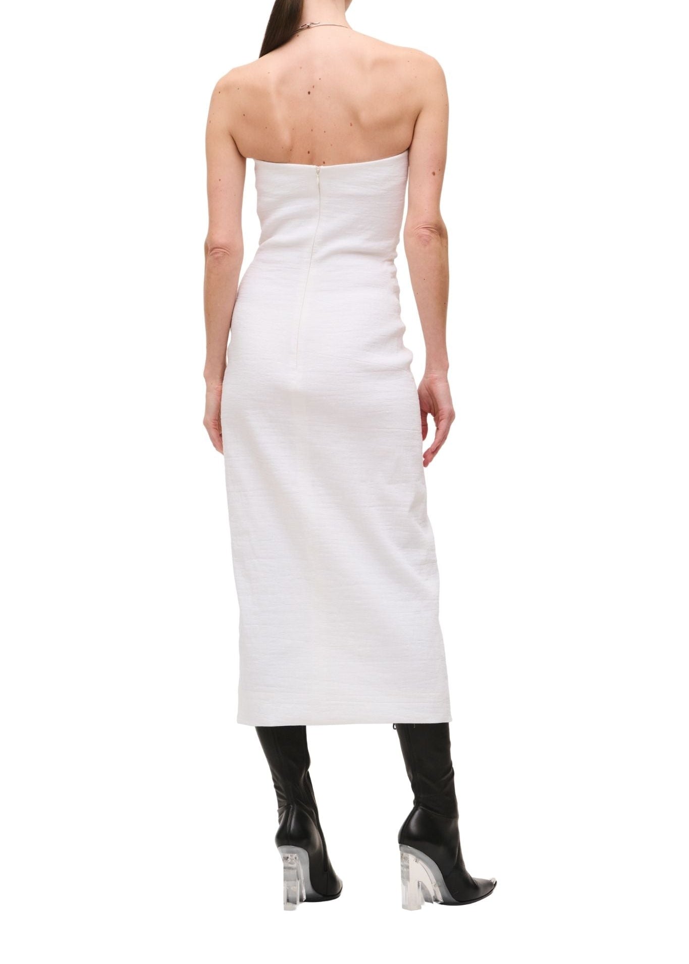 Brandon Maxwell Ames Strapless Fitted Dress - Vermillion