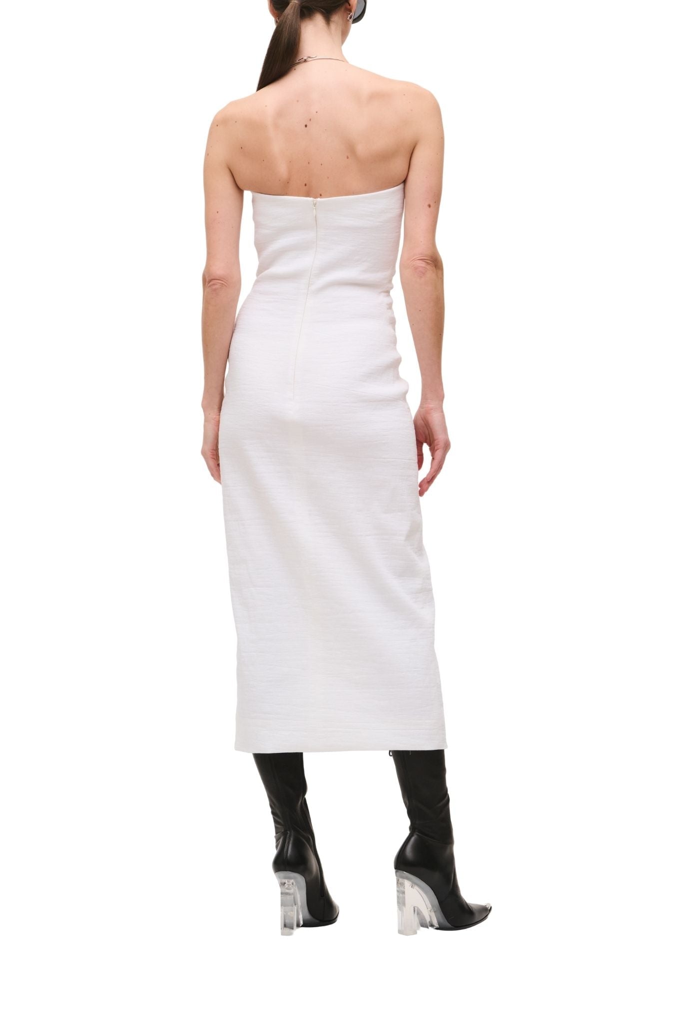 Brandon Maxwell Ames Strapless Fitted Dress - Vermillion