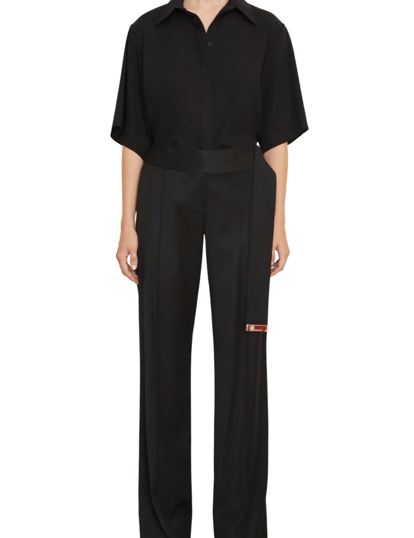 Brandon Maxwell Ashton Relaxed Fit Pant - Vermillion