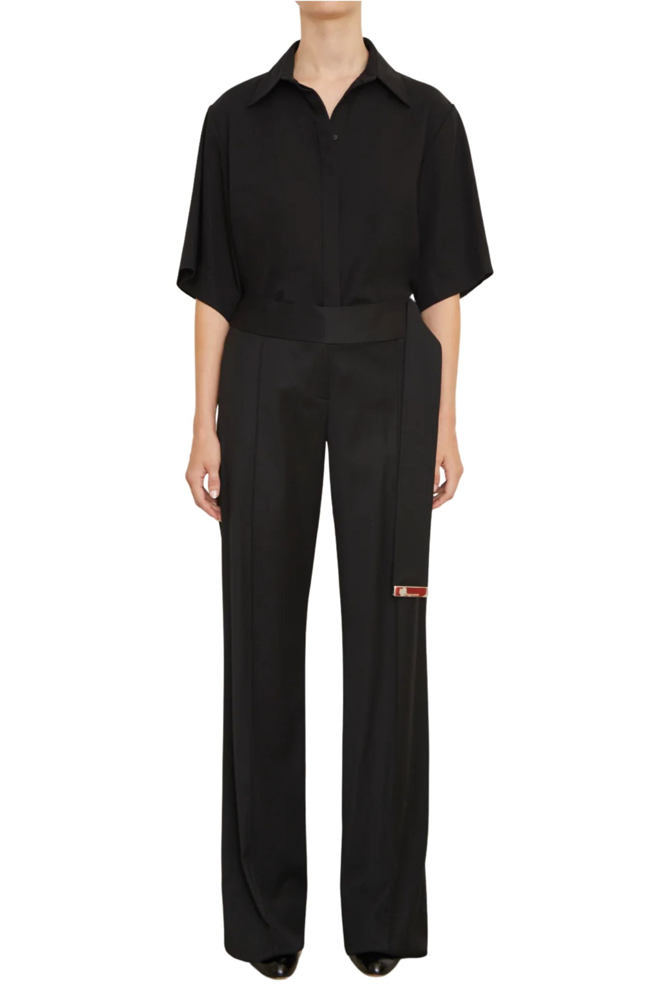 Brandon Maxwell Ashton Relaxed Fit Pant - Vermillion