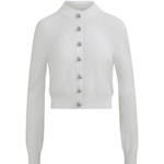 Brandon Maxwell Aubrey Cardigan in Viscose - Vermillion