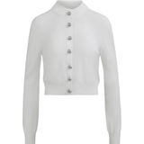 Brandon Maxwell Aubrey Cardigan in Viscose - Vermillion
