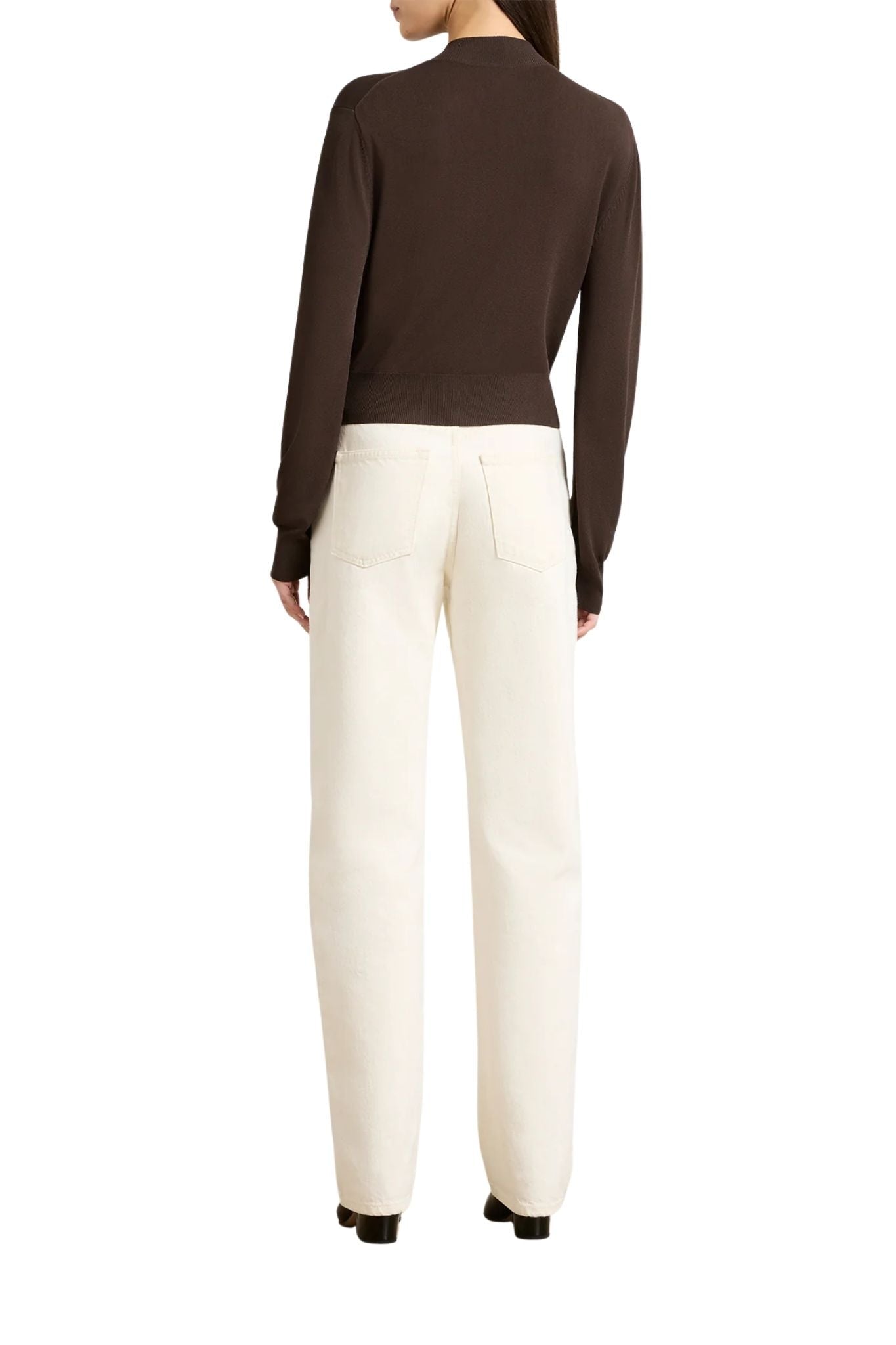 Brandon Maxwell Aubrey Cardigan in Viscose - Vermillion