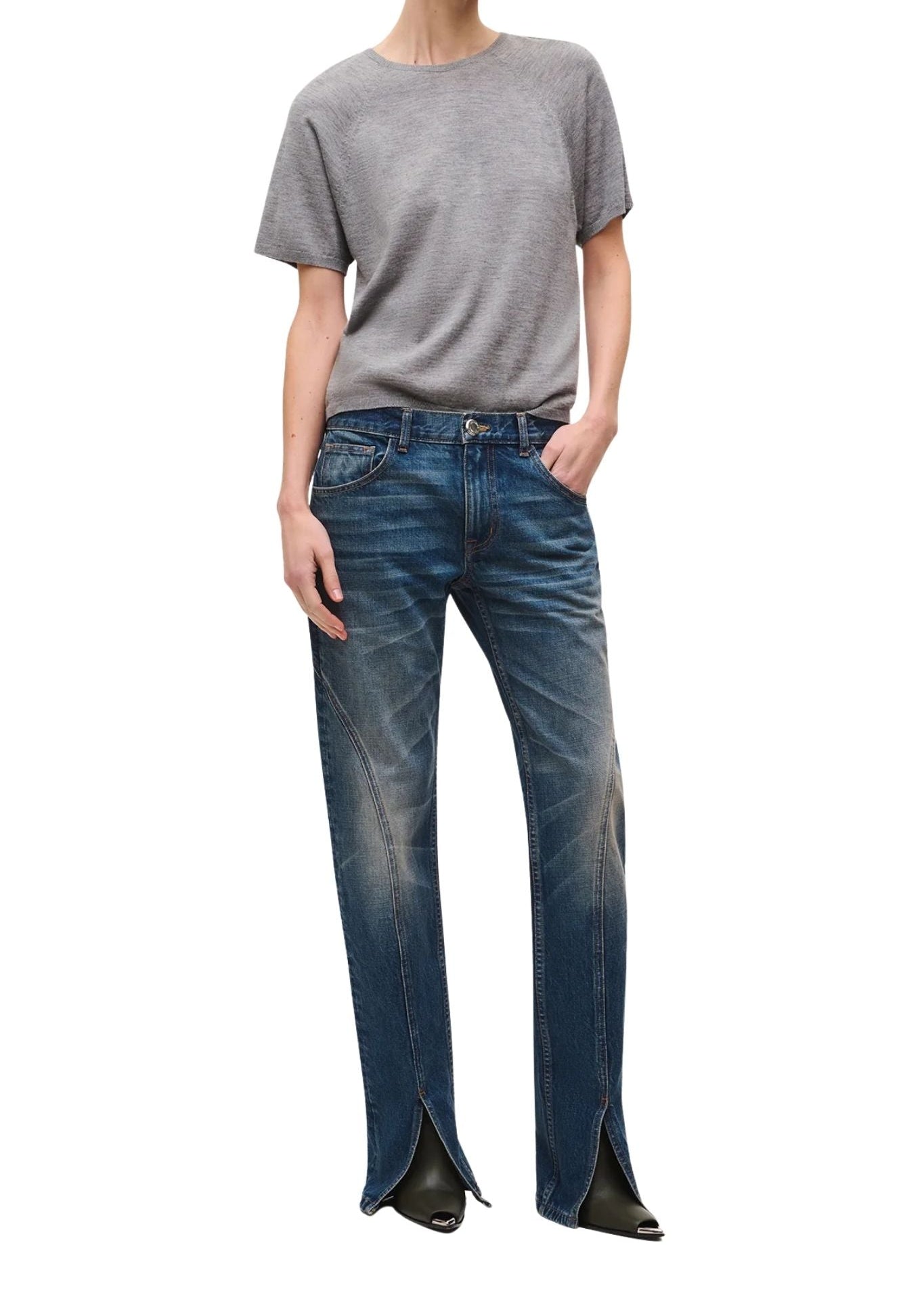 Brandon Maxwell Campbell 5 Pocket Jean w/ Spiral Seam - Vermillion