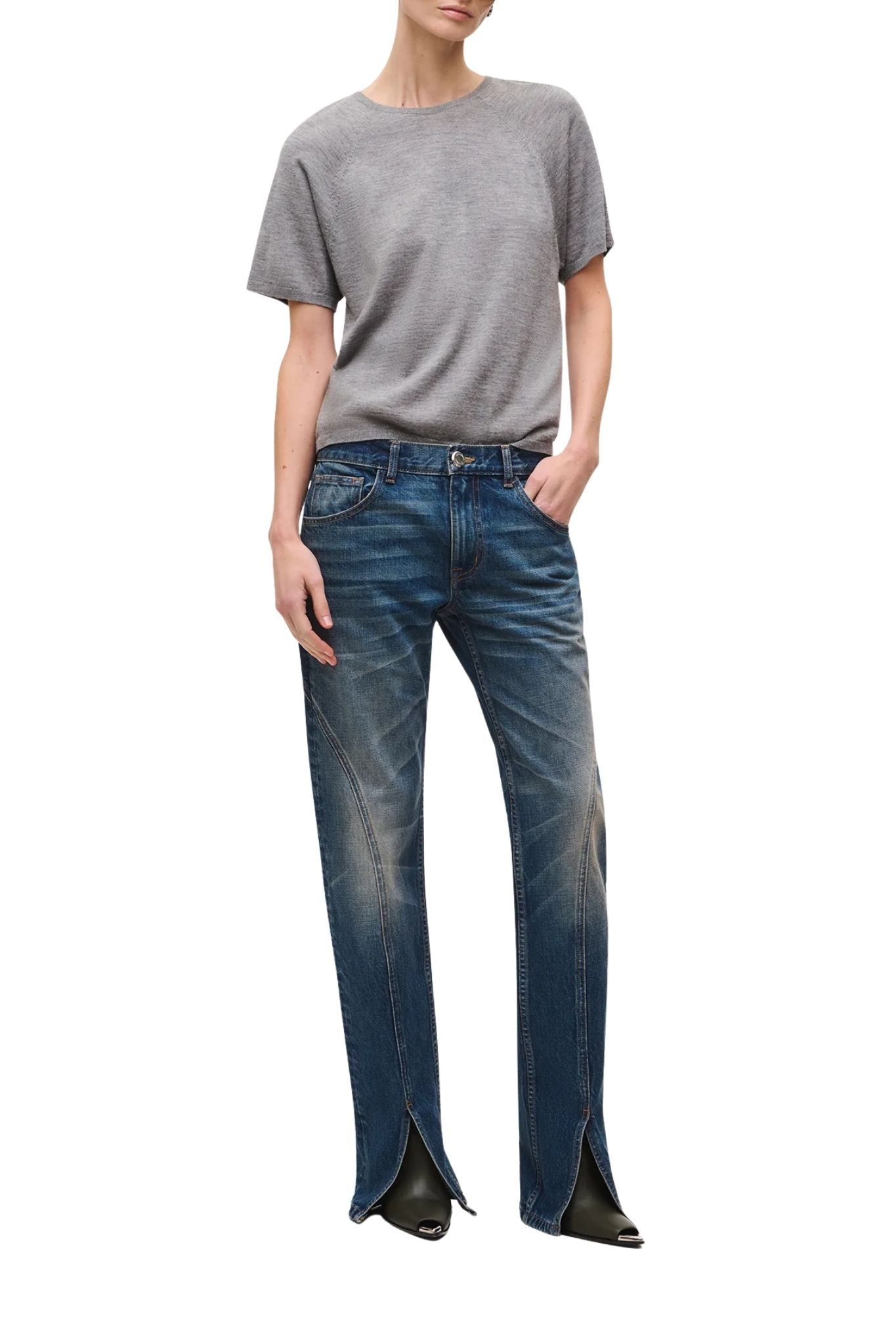Brandon Maxwell Campbell 5 Pocket Jean w/ Spiral Seam - Vermillion