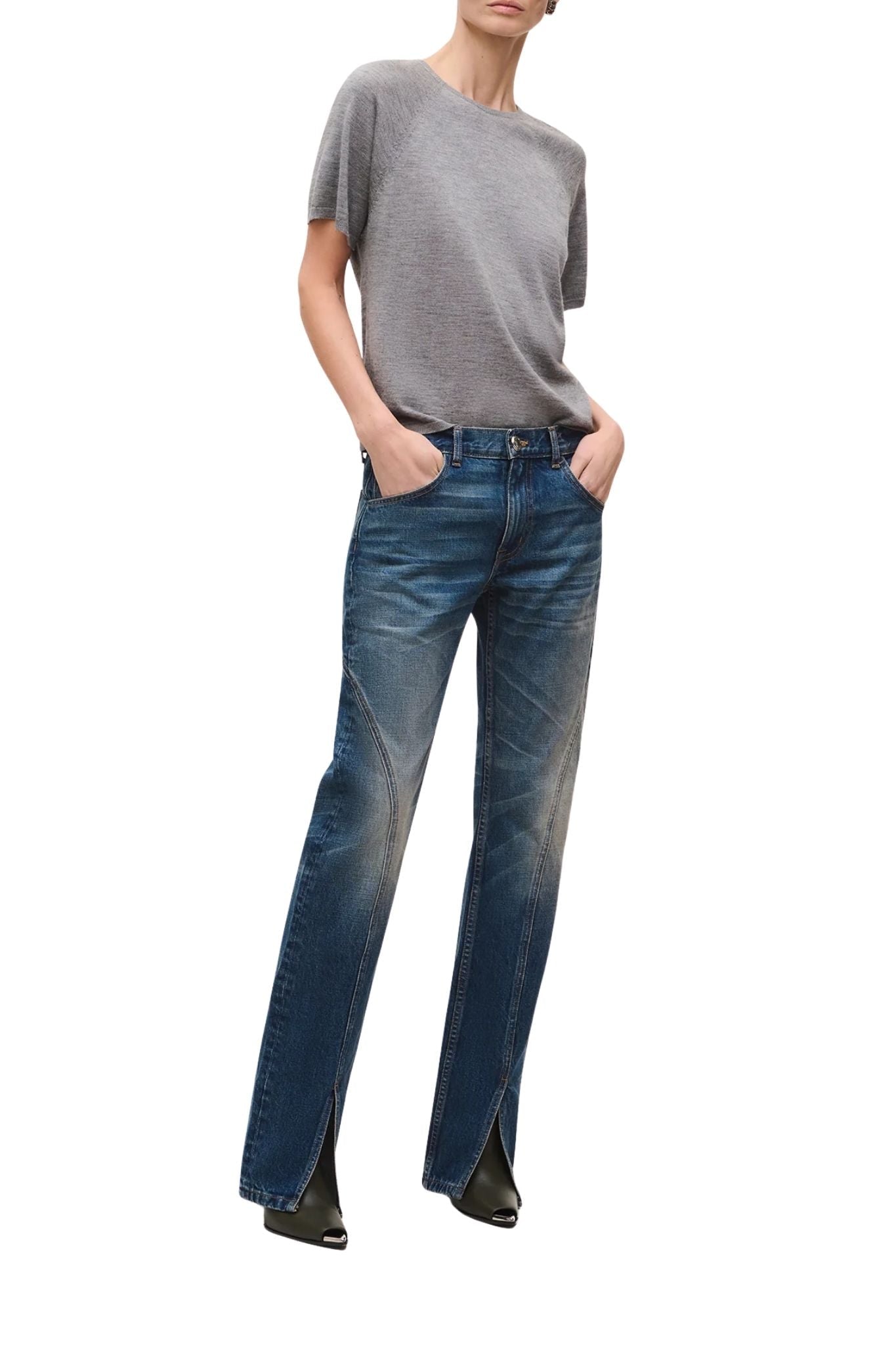 Brandon Maxwell Campbell 5 Pocket Jean w/ Spiral Seam - Vermillion