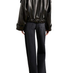 Brandon Maxwell Collins Cropped Leather Trench Coat - Vermillion