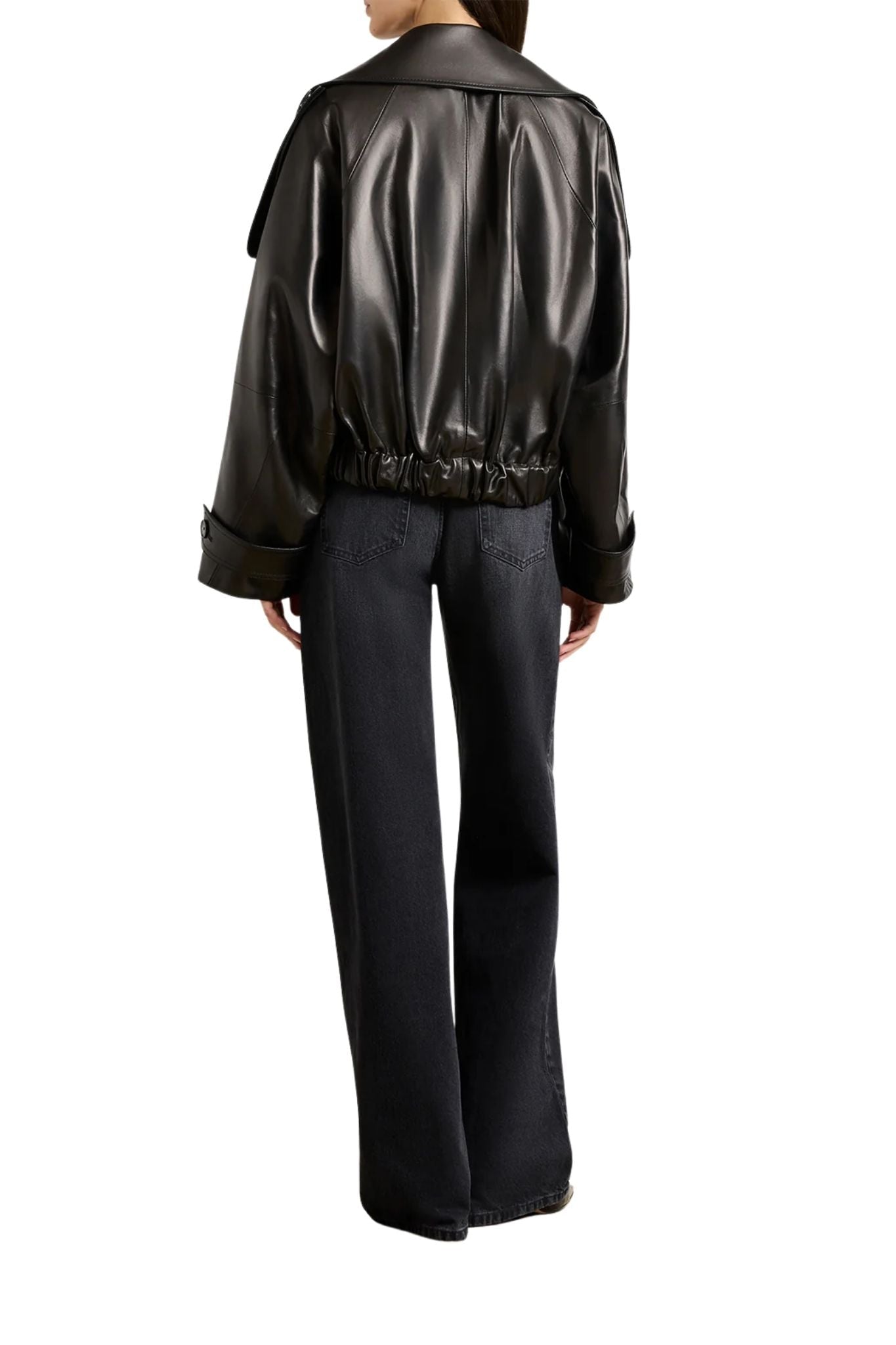 Brandon Maxwell Collins Cropped Leather Trench Coat - Vermillion