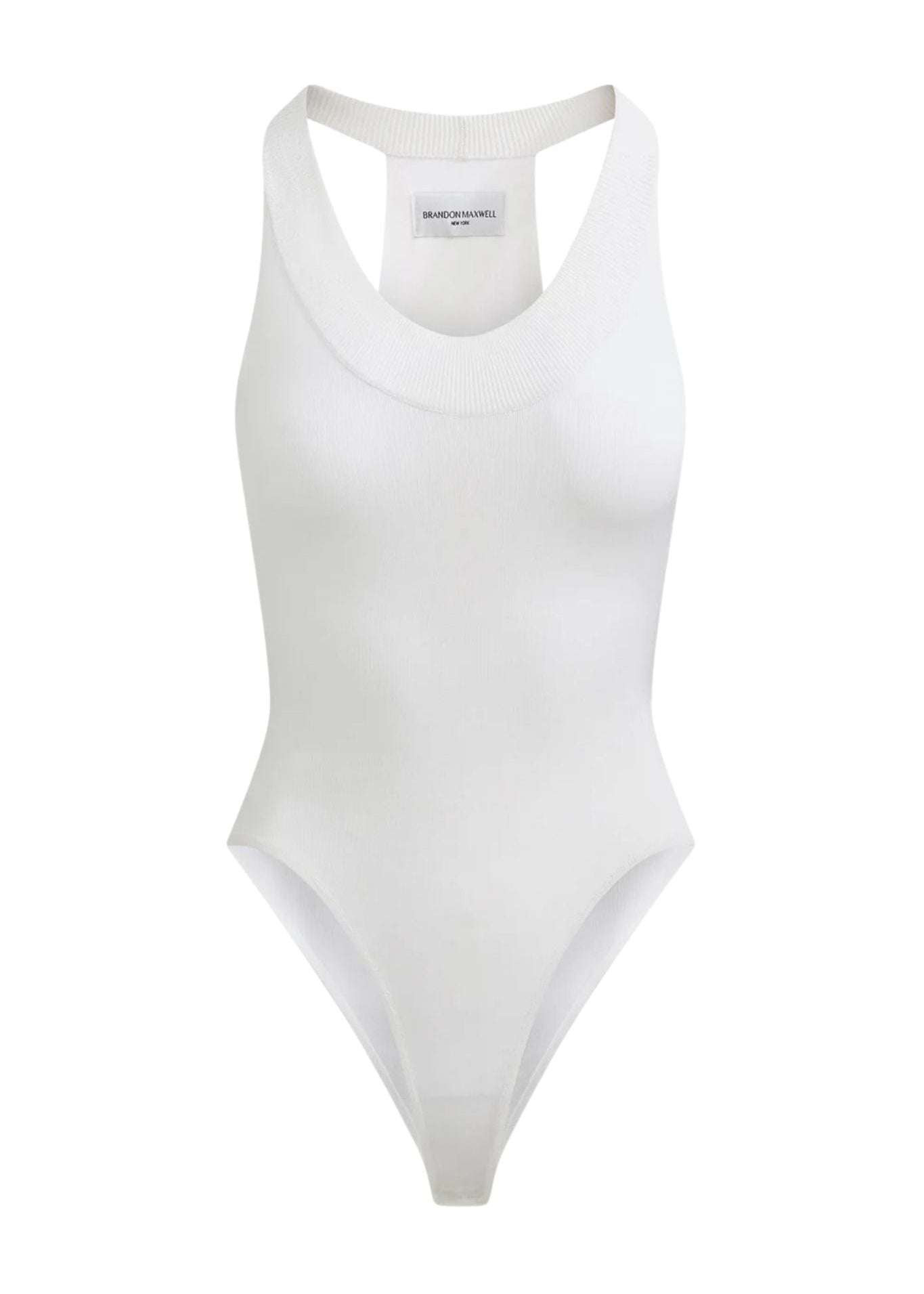 Brandon Maxwell Dahlia Knit Bodysuit - Vermillion