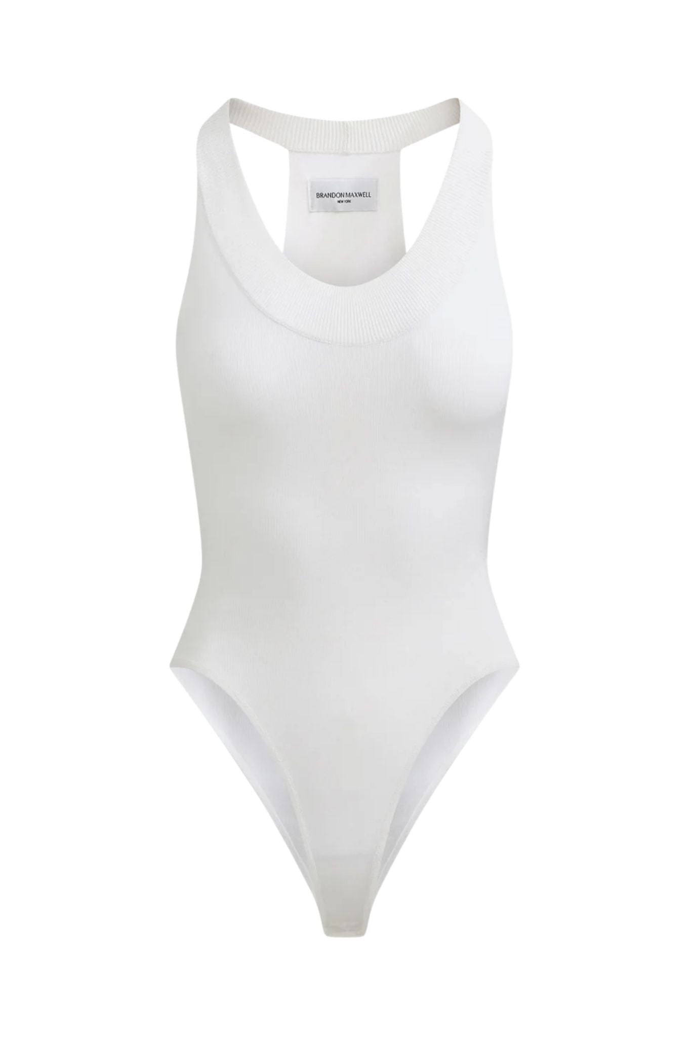 Brandon Maxwell Dahlia Knit Bodysuit - Vermillion