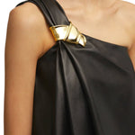 Brandon Maxwell Delia One Shoulder Knot Top - Vermillion