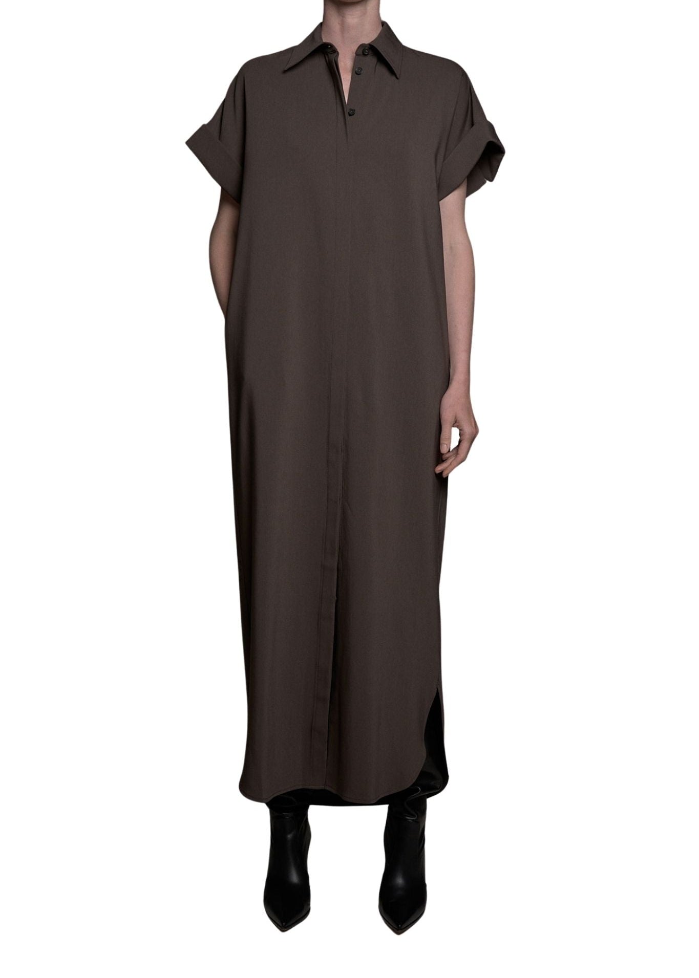 Brandon Maxwell Emory Shirt Dress - Vermillion