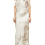 Brandon Maxwell Evie Sleeveless Midi Shift Dress w/ Neck Scarf - Vermillion