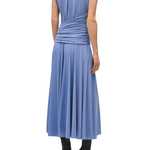 Brandon Maxwell Isadora Draped Jersey Dress with Knot - Vermillion