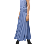 Brandon Maxwell Isadora Draped Jersey Dress with Knot - Vermillion