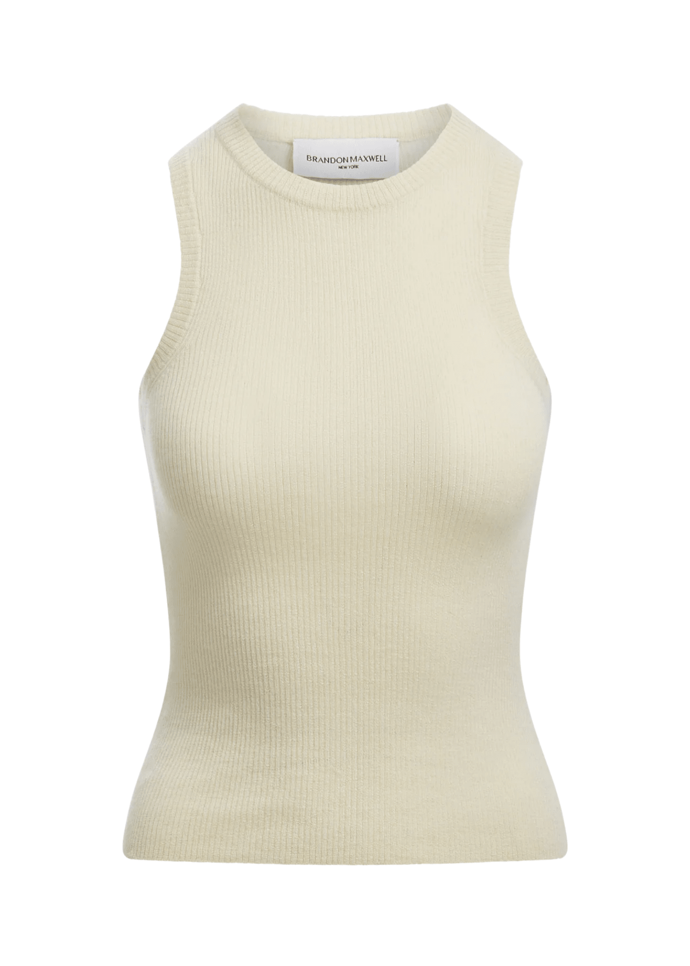 Brandon Maxwell Jett Cashmere Ribbed Tank - Vermillion