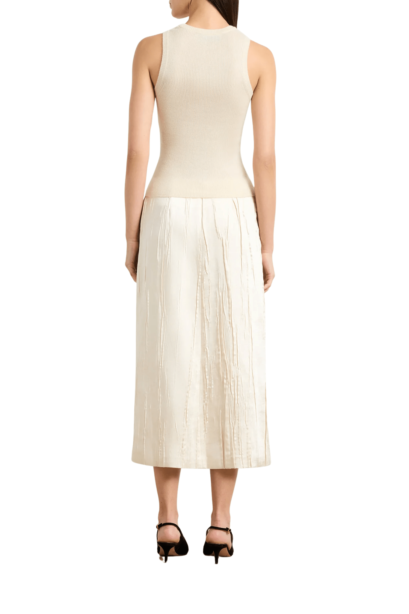Brandon Maxwell Jett Cashmere Ribbed Tank - Vermillion