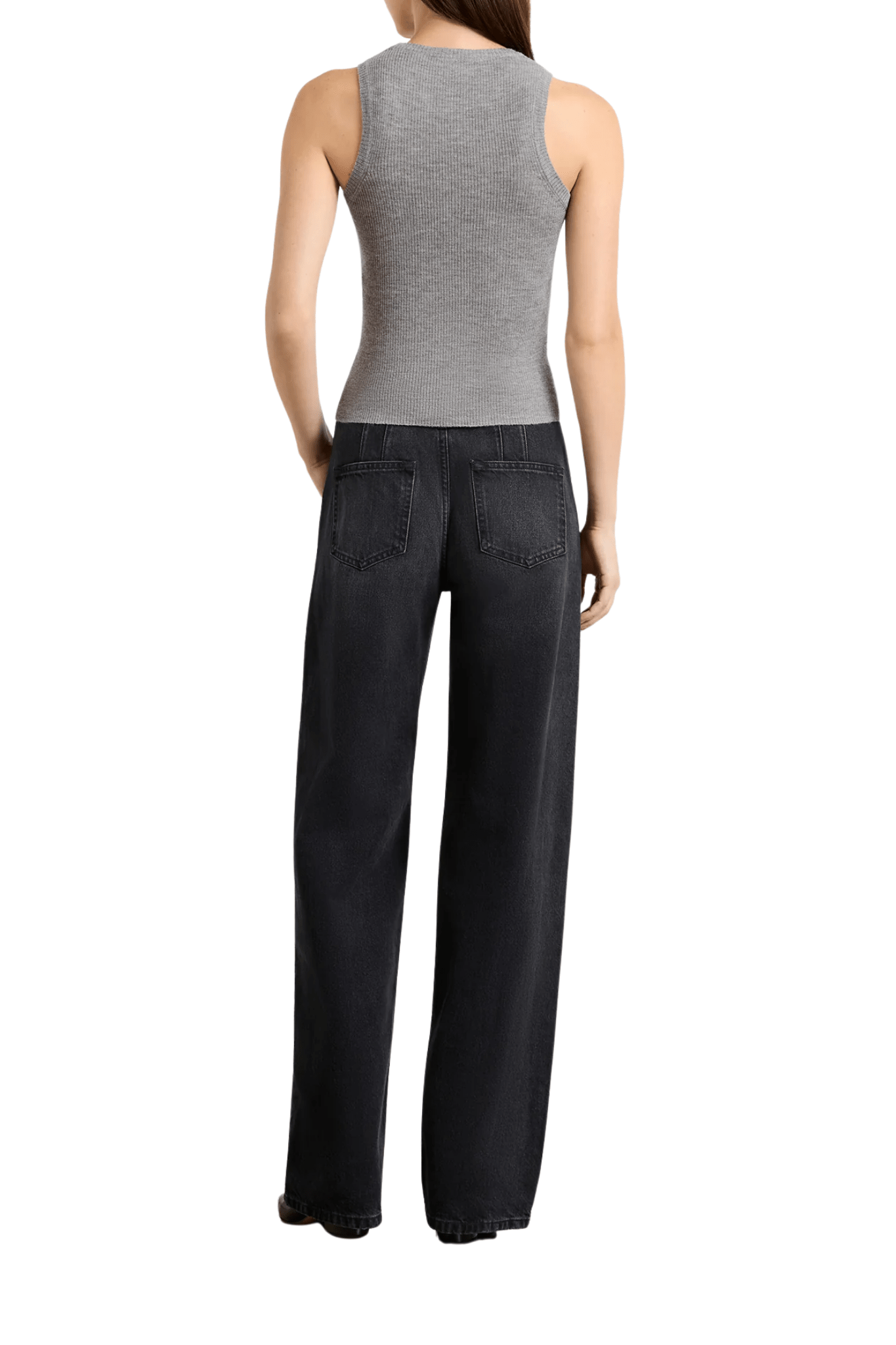 Brandon Maxwell Jett Cashmere Ribbed Tank - Vermillion