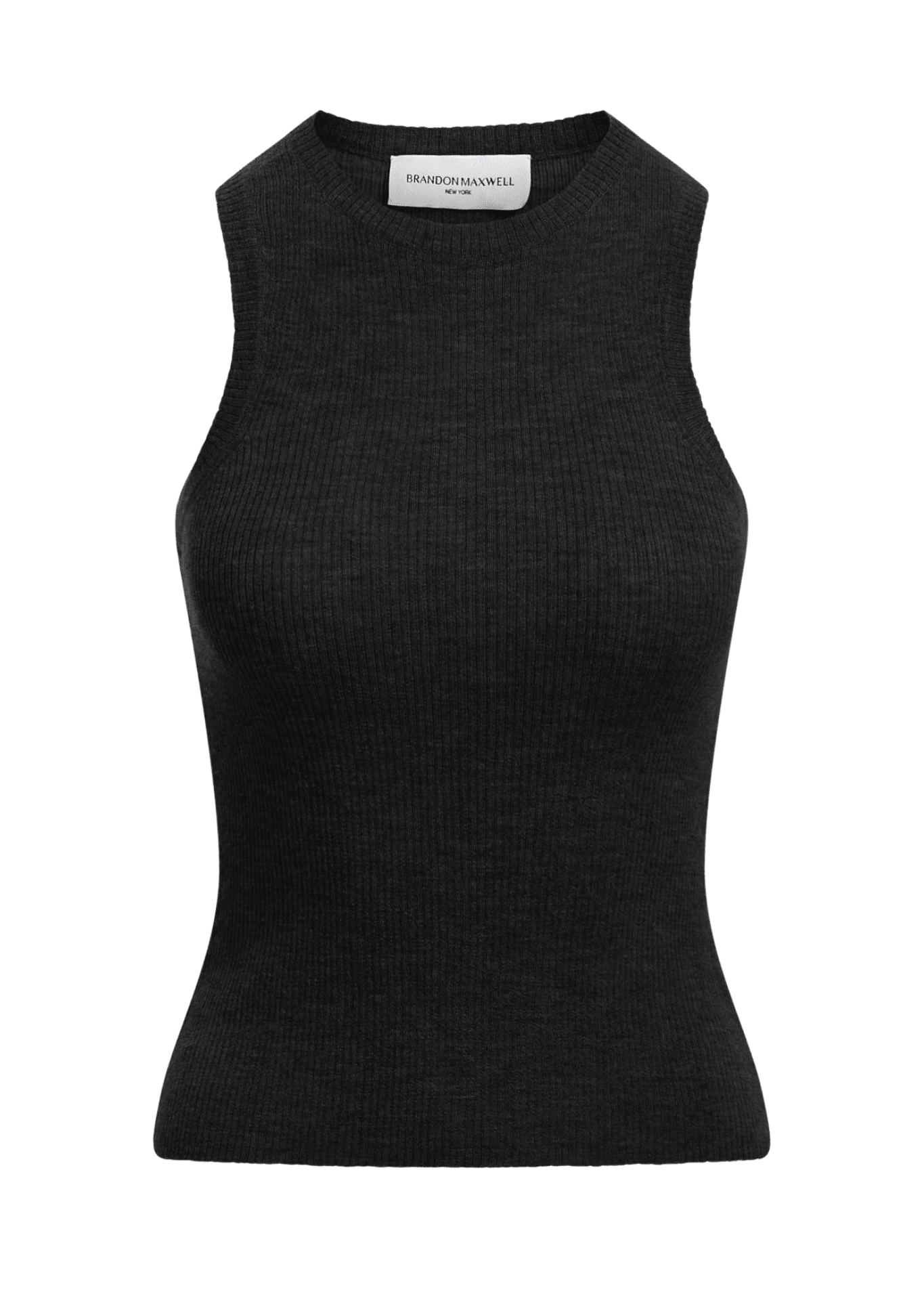 Brandon Maxwell Jett Cashmere Ribbed Tank - Vermillion