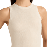 Brandon Maxwell Jett Cashmere Ribbed Tank - Vermillion