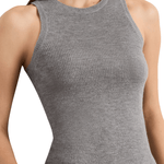 Brandon Maxwell Jett Cashmere Ribbed Tank - Vermillion