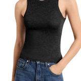 Brandon Maxwell Jett Cashmere Ribbed Tank - Vermillion