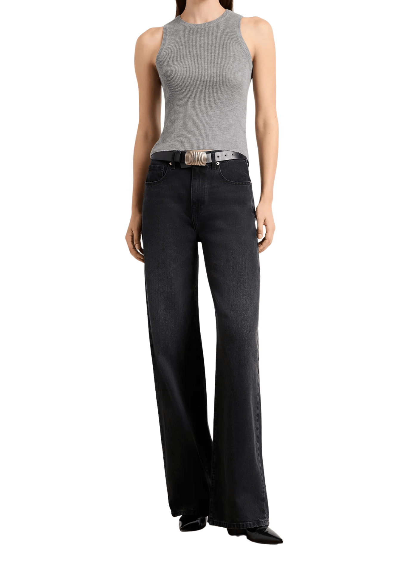Brandon Maxwell Jett Cashmere Ribbed Tank - Vermillion