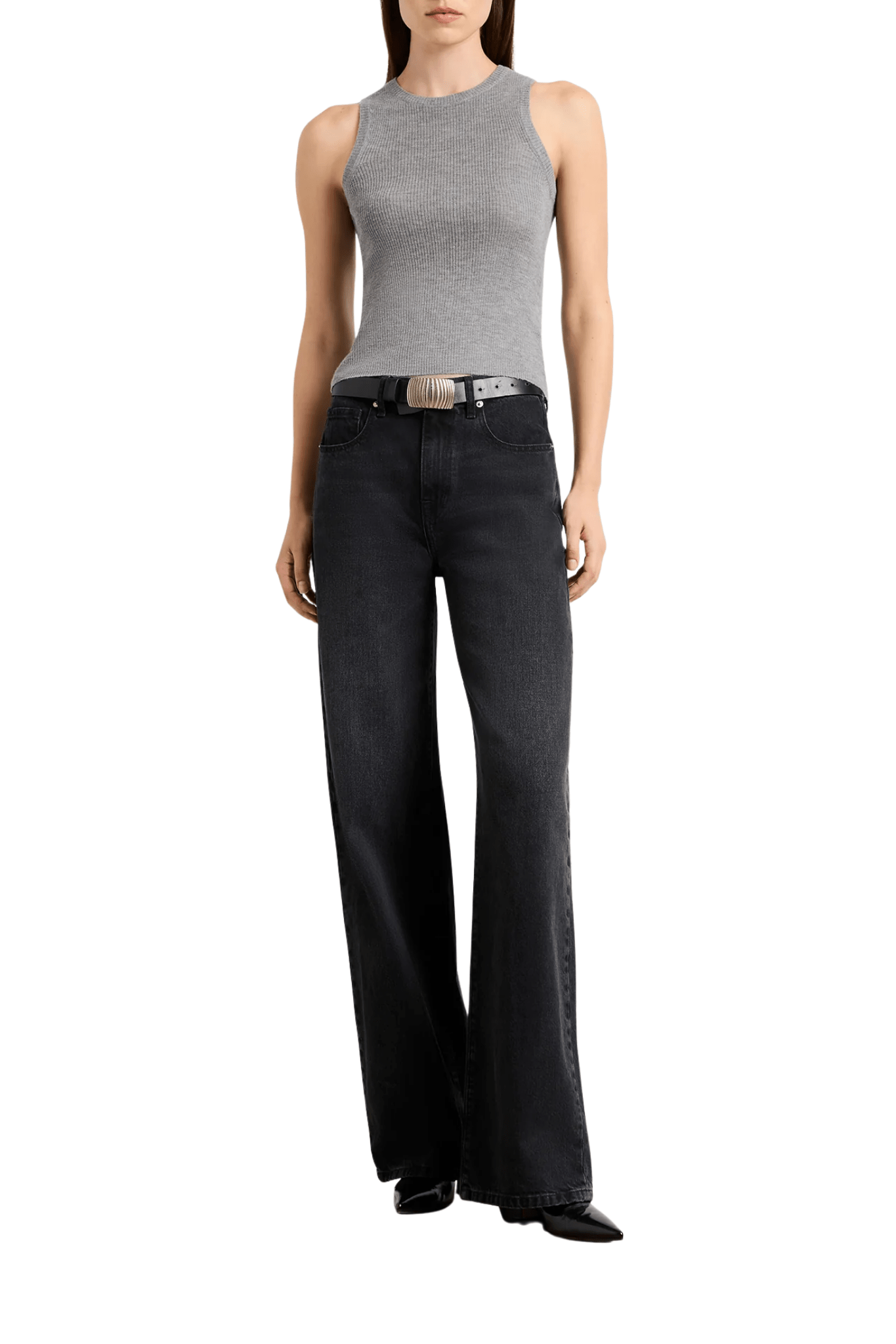 Brandon Maxwell Jett Cashmere Ribbed Tank - Vermillion