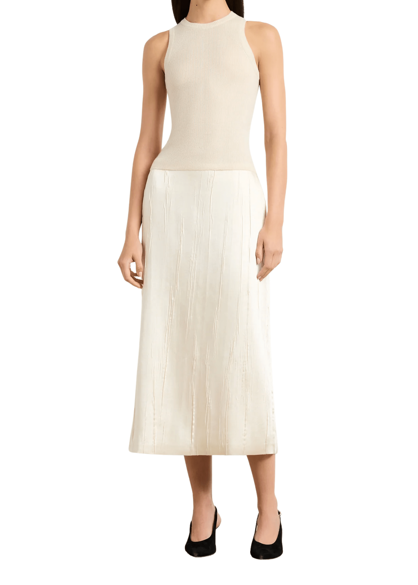 Brandon Maxwell Jett Cashmere Ribbed Tank - Vermillion