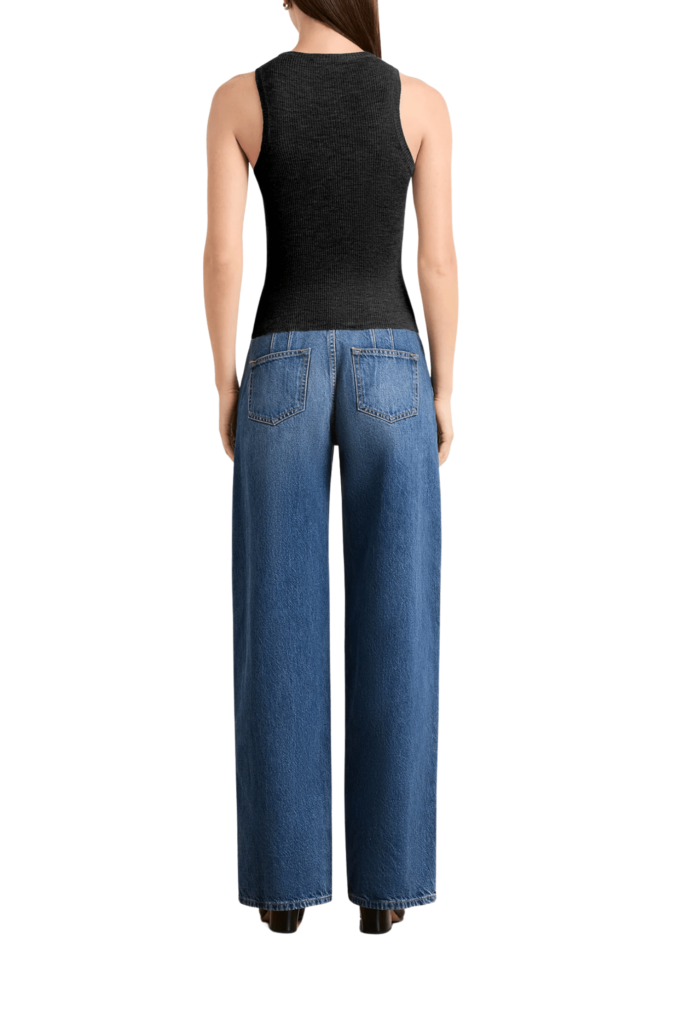 Brandon Maxwell Jett Cashmere Ribbed Tank - Vermillion