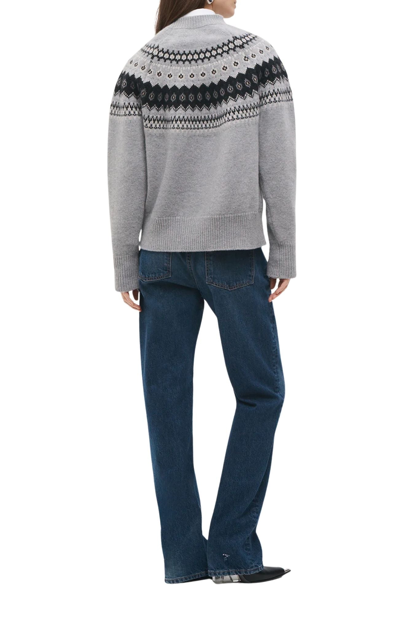 Brandon Maxwell Joanna Classic Crew Neck Knit Sweater - Vermillion