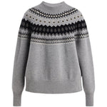 Brandon Maxwell Joanna Classic Crew Neck Knit Sweater - Vermillion