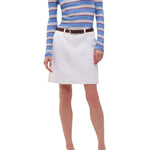 Brandon Maxwell Joni Knit Polo Top - Vermillion