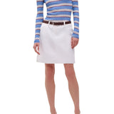 Brandon Maxwell Joni Knit Polo Top - Vermillion