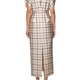 Brandon Maxwell Keaton Exaggerated Shoulder Dress - Vermillion