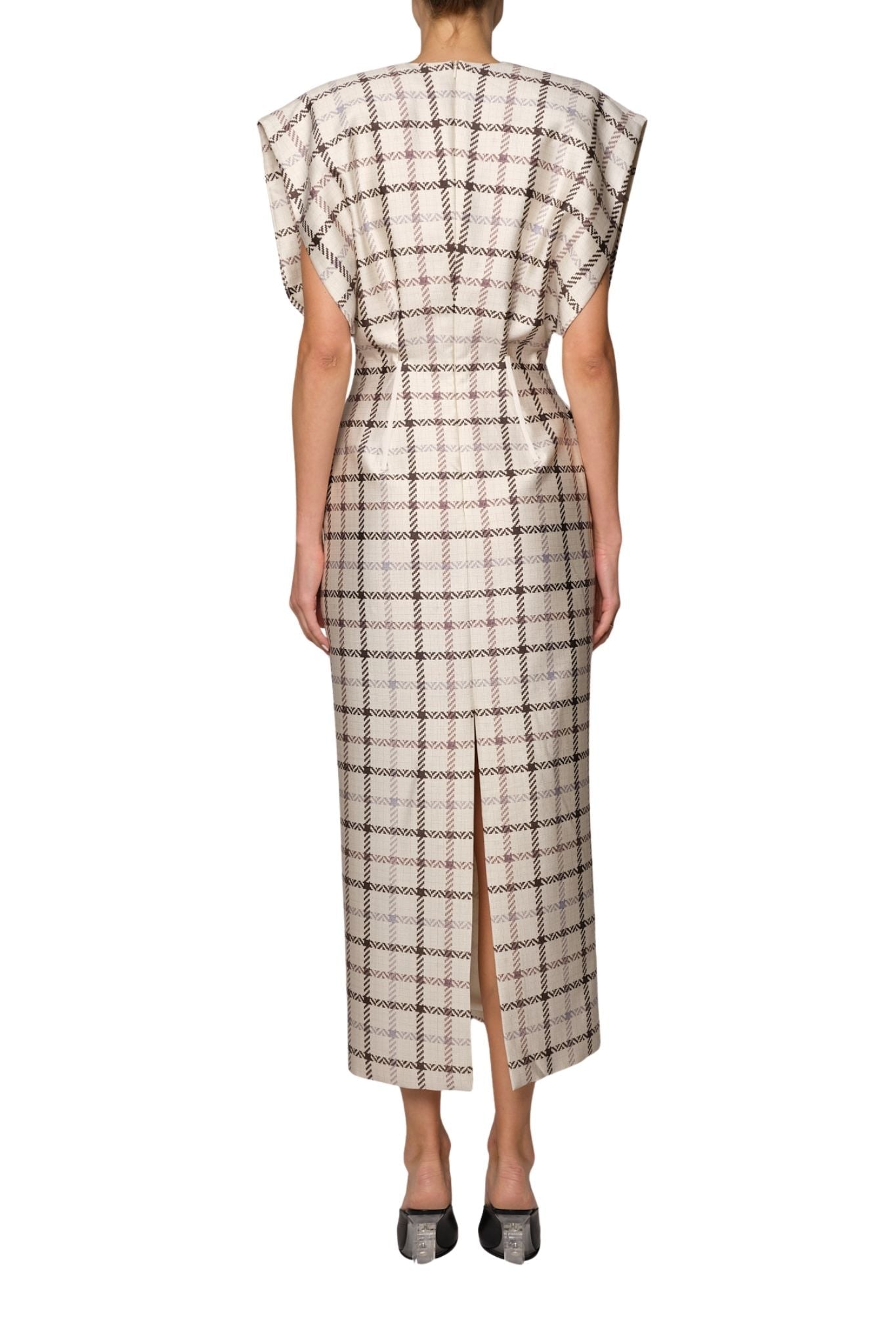 Brandon Maxwell Keaton Exaggerated Shoulder Dress - Vermillion