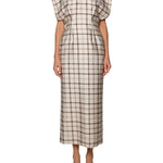 Brandon Maxwell Keaton Exaggerated Shoulder Dress - Vermillion