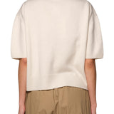 Brandon Maxwell Kinley Cropped Henley - Vermillion
