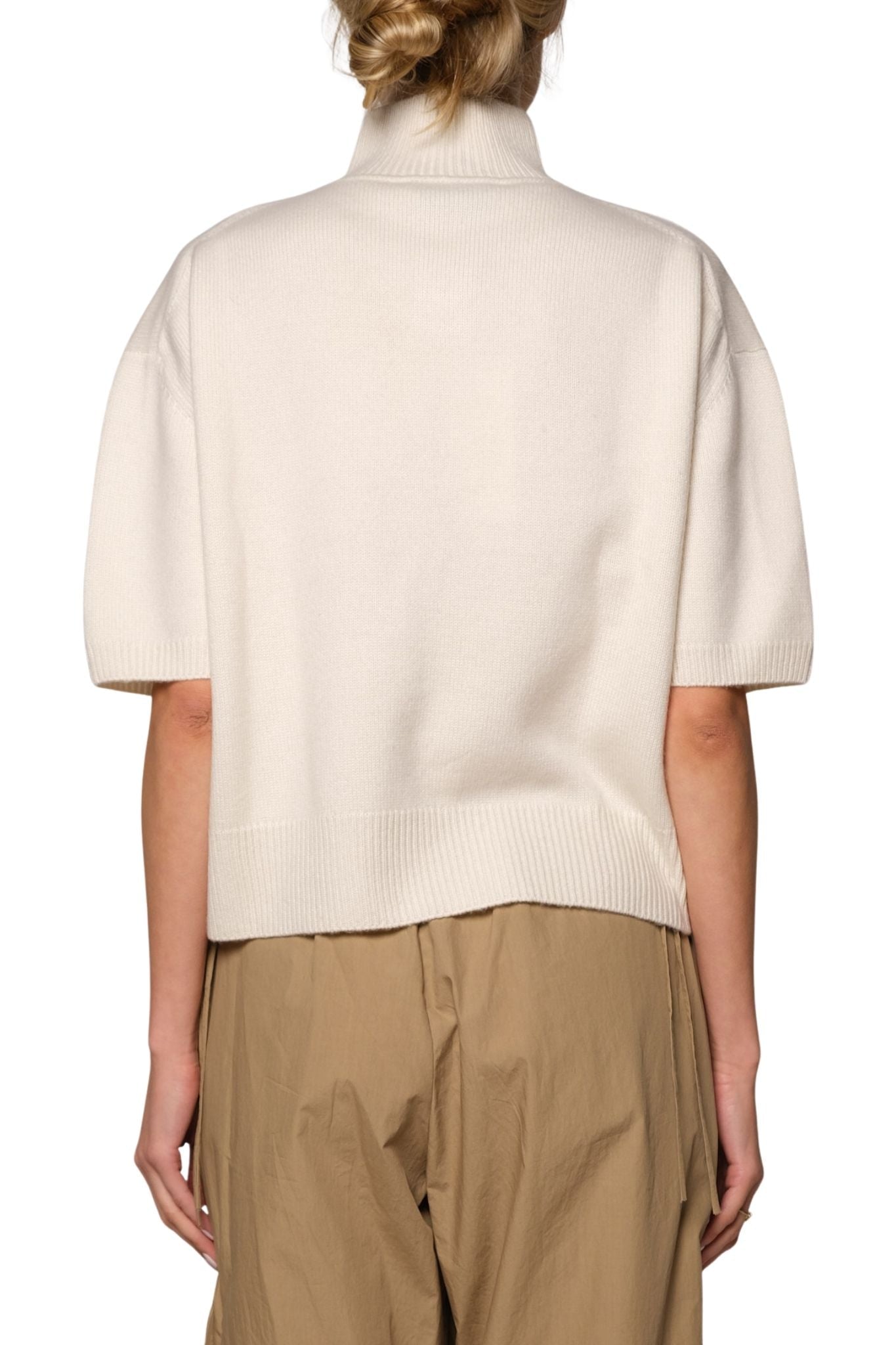 Brandon Maxwell Kinley Cropped Henley - Vermillion