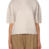 Brandon Maxwell Kinley Cropped Henley - Vermillion