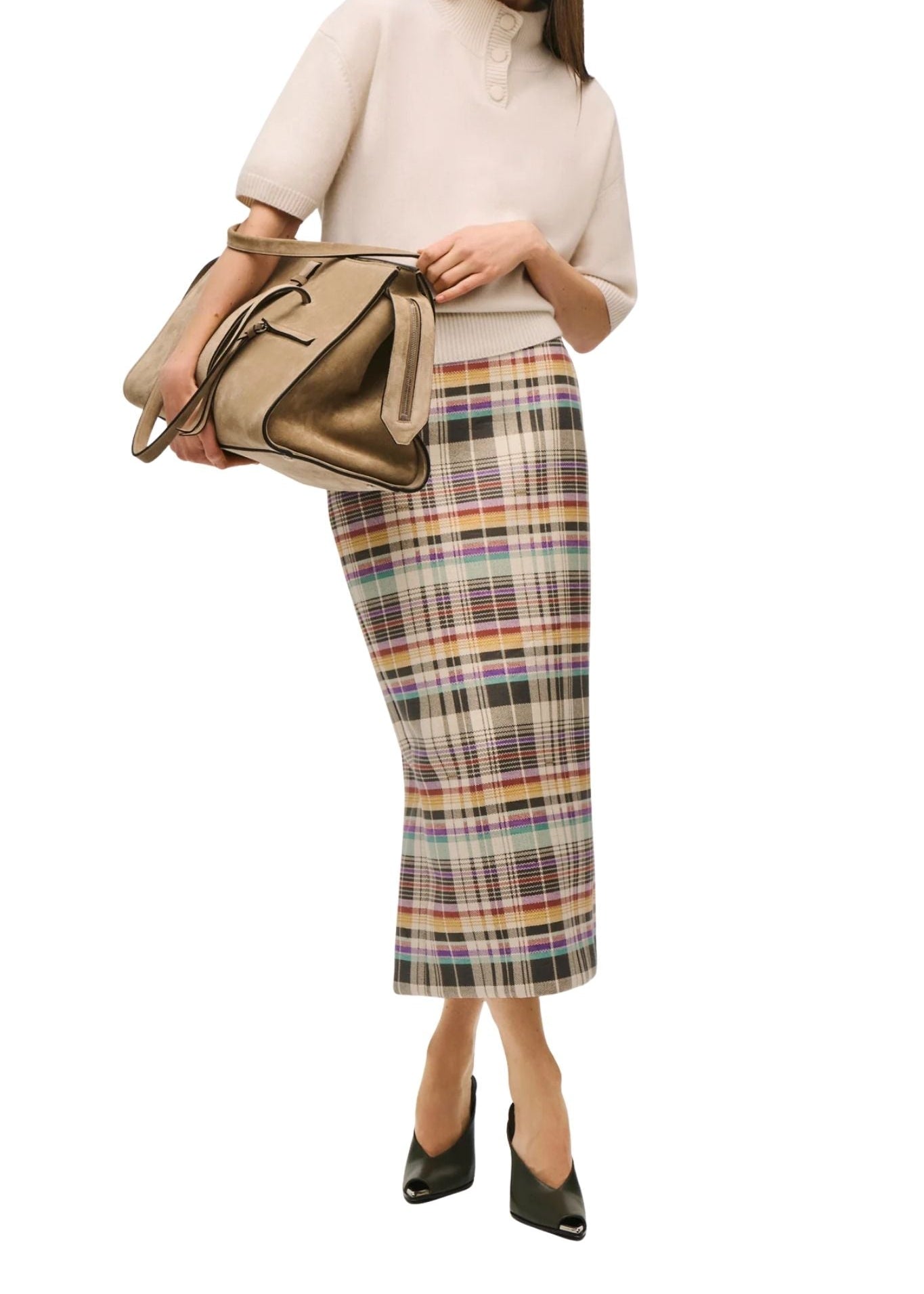 Brandon Maxwell Kinley Cropped Henley - Vermillion