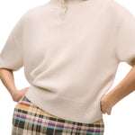 Brandon Maxwell Kinley Cropped Henley - Vermillion