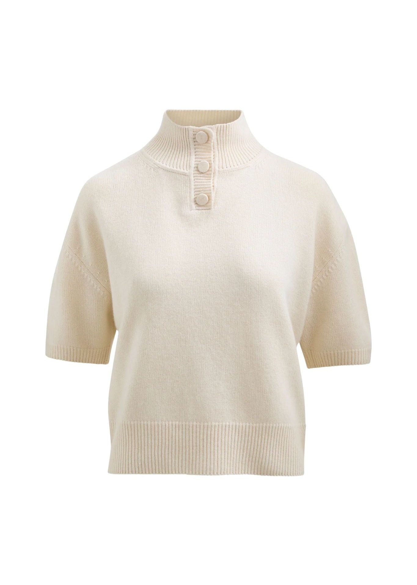 Brandon Maxwell Kinley Cropped Henley - Vermillion