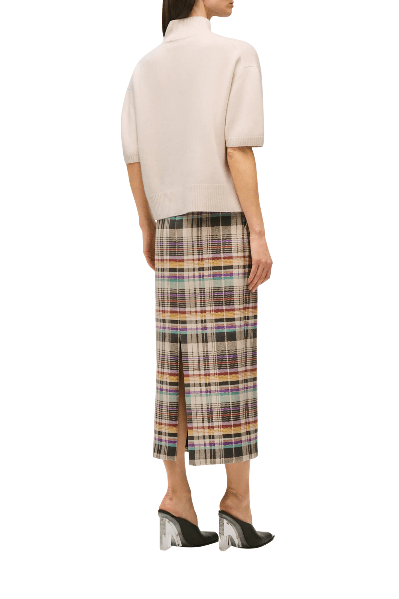 Brandon Maxwell Kinley Cropped Henley w/ Elbow Length Sleeves - Vermillion