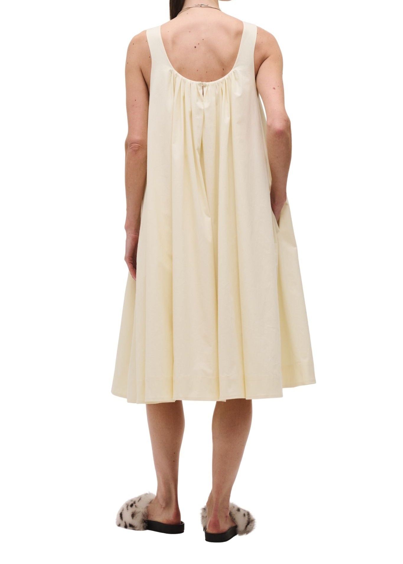 Brandon Maxwell Lennox Scoop Neck Tent Dress - Vermillion